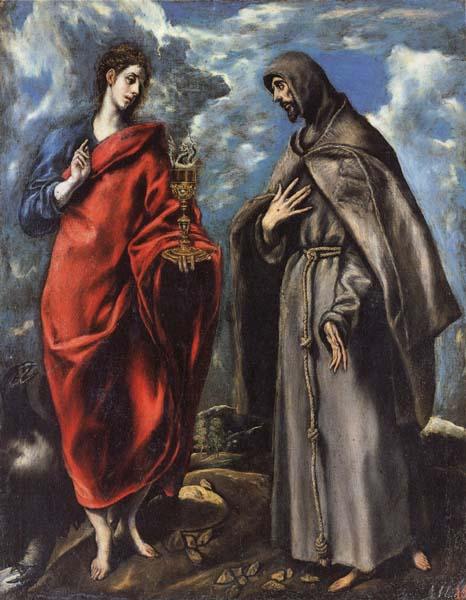 El Greco SS.John the Evangelist and Francis Sweden oil painting art